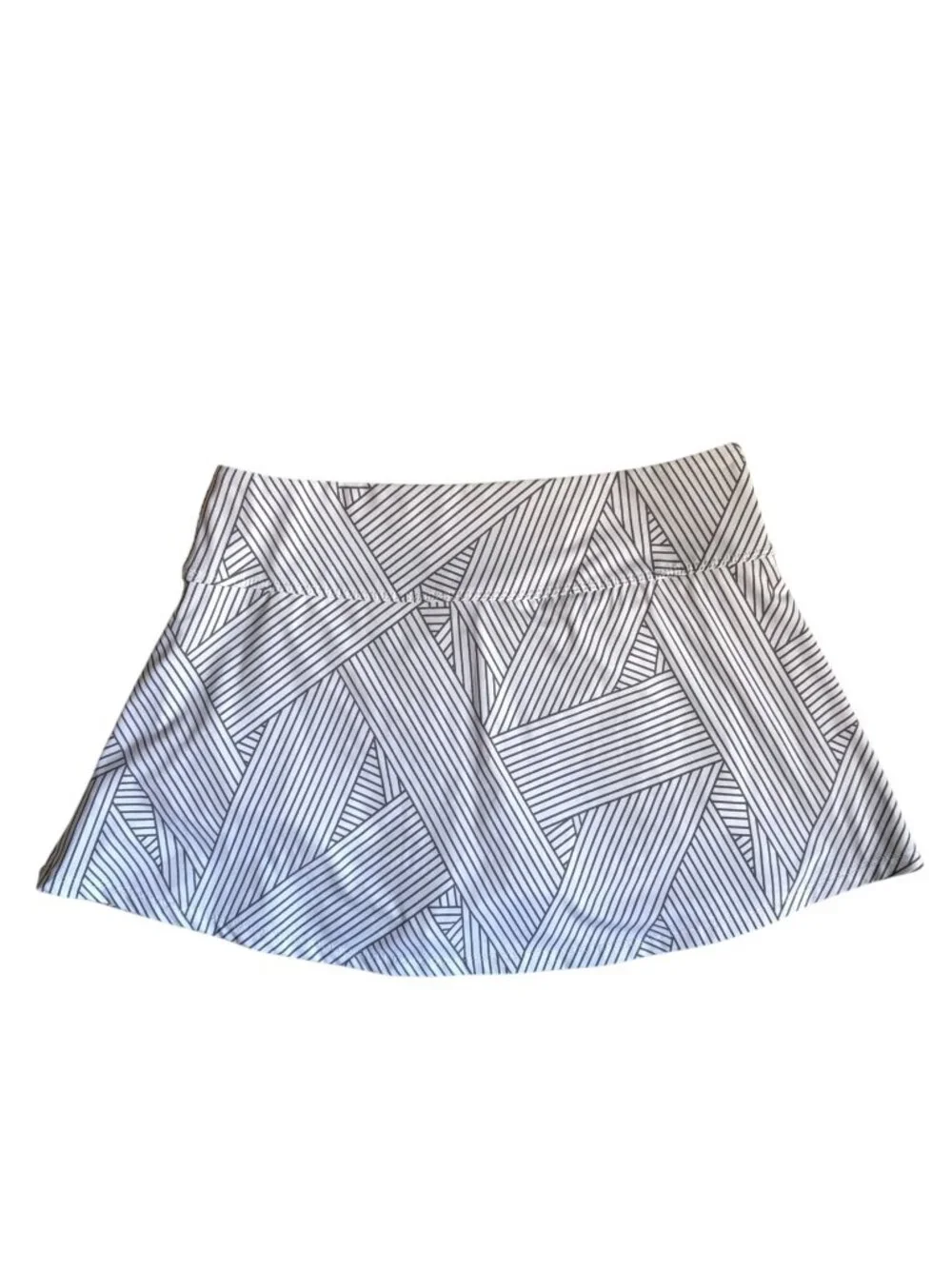 Eleven By Venus Williams Geometric Print Tennis Skirt (White & Grey) - Medium